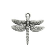 17.5x18 Zamac dragonfly charm - Antique Silver Plating x1|raw }}