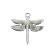 17.5x18 Zamac dragonfly charm - Antique Silver Plating x1