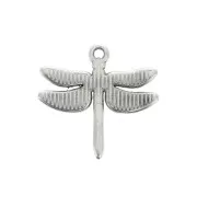 17.5x18 Zamac dragonfly charm - Antique Silver Plating x1