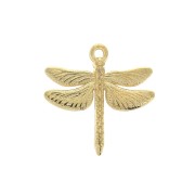 17.5x18 Zamac dragonfly charm - fine Gold plated x1