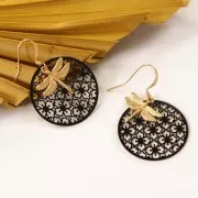 17.5x18 Zamac dragonfly charm - fine Gold plated x1