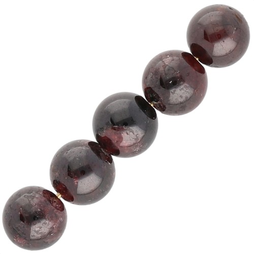 Beads 6mm gemstone beads - Garnet x10