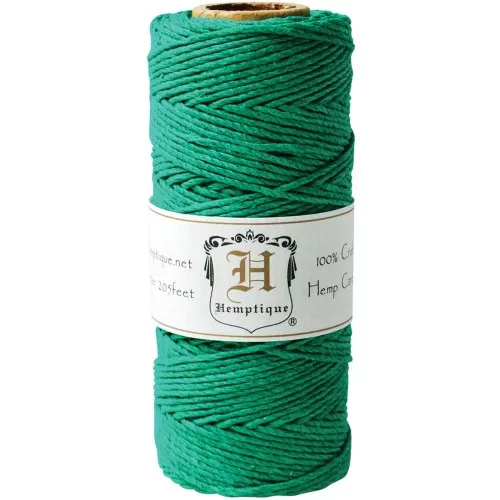 62 meters Bobbin of high quality twisted hemp Cord 1.1 mm Green x1