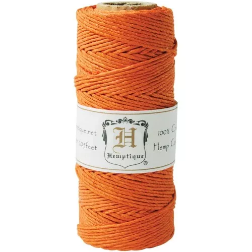 62 meters Bobbin of high quality twisted hemp Cord 1.1 mm Orange x1