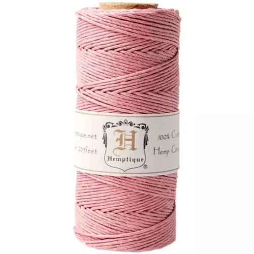 62 meters Bobbin of high quality twisted hemp Cord 1.1 mm Antique Pink x1
