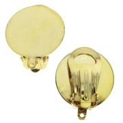 18mm Pad clip earrings with closed ring - Not pierced ears fine Gold plated x2|raw }}