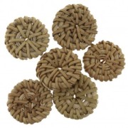 42mm Rattan round-shaped Natural pendant x1