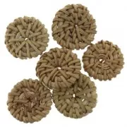 42mm Rattan round-shaped Natural pendant x1