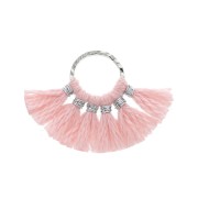 15x20mm Small fan pendant with imitation cotton tassels - Light Pink/Silver Tonex1|raw }}