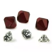 925 Sterling Silver Saucers for 6mm bicone x1