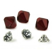 925 Sterling Silver Saucers for 8mm bicone x1|raw }}