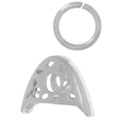 925 PureCrystal Sterling Silver Pendants holder for 6090 16x11mm x1