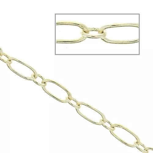 3 mm cable figaro chain (1x1) - fine Gold plated x1m