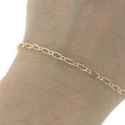 3 mm cable figaro chain (1x1) - fine Gold plated x1m