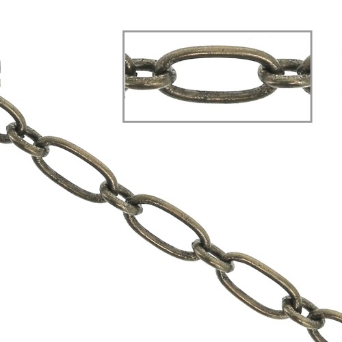 3 mm cable figaro chain (1x1) - Bronze Tone x1m