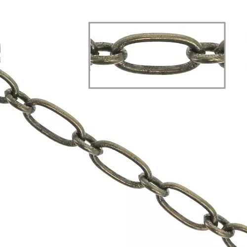 3 mm cable figaro chain (1x1) - Bronze Tone x1m