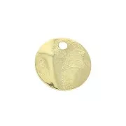 8mm Brass wrinkled charm - Gold Tone x10