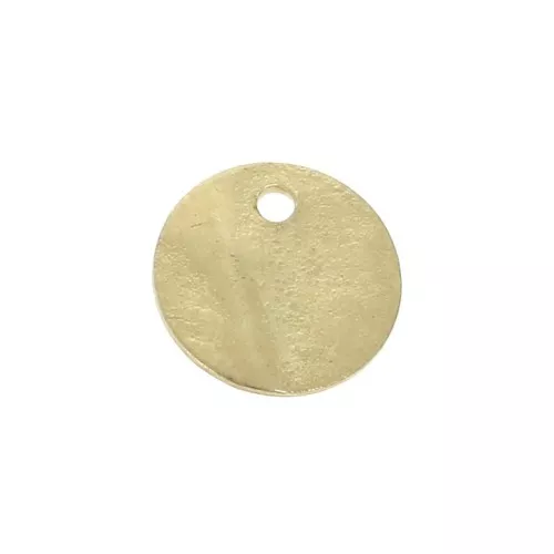 8mm Brass wrinkled charm - Mat Fine gold plated x10