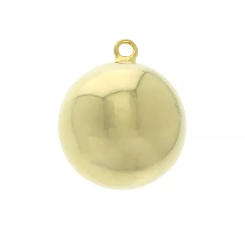 29x24.5mm Brass bola pendant with ring - fine Gold plated x1