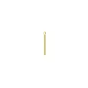 22.5x2mm Brass round bar pendant with ring - fine Gold plated x1