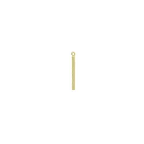 22.5x2mm Brass round bar pendant with ring - fine Gold plated x1