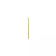 33x2mm Brass round bar pendant with ring - fine Gold plated x1