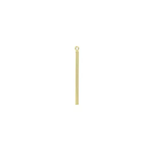33x2mm Brass round bar pendant with ring - fine Gold plated x1