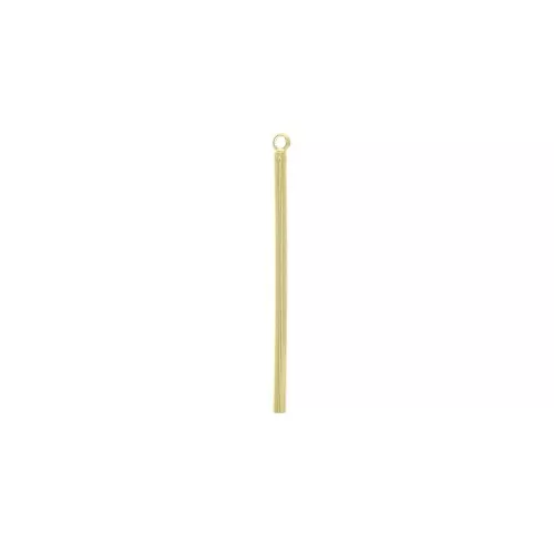 43x2mm Brass round bar pendant with ring - fine Gold plated x1