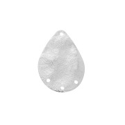 20x14mm Wrinkled effect drop chandelier 3-hole pendant - Rhodium Tone x1|raw }}