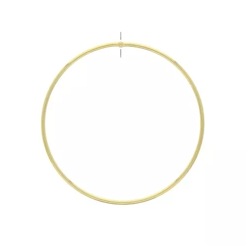 40mm Brass pierced circle pendant - fine Gold plated x1