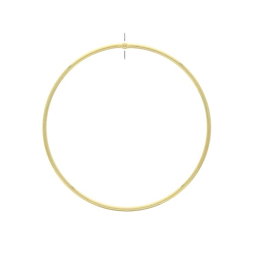 56mm Brass pierced circle pendant - fine Gold plated x1