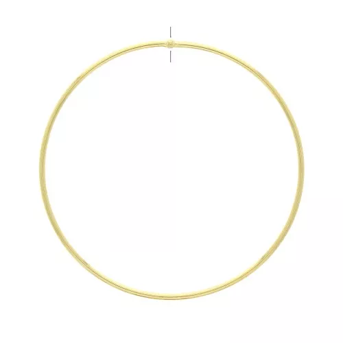 64mm Brass pierced circle pendant - fine Gold plated x1