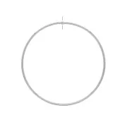 56mm Brass pierced circle pendant - Rhodium Tone x1