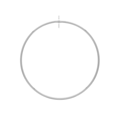 56mm Brass pierced circle pendant - Rhodium Tone x1