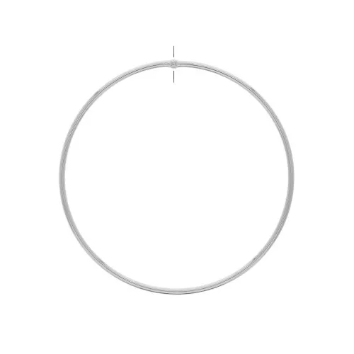 56mm Brass pierced circle pendant - Rhodium Tone x1