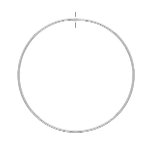 64mm Brass pierced circle pendant - Rhodium Tone x1