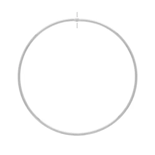 64mm Brass pierced circle pendant - Rhodium Tone x1