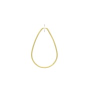 30.5x20mm Brass pierced drop pendant - Gold Tone x1