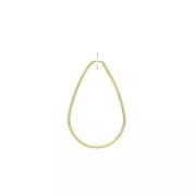 30.5x20mm Brass pierced drop pendant - Gold Tone x1