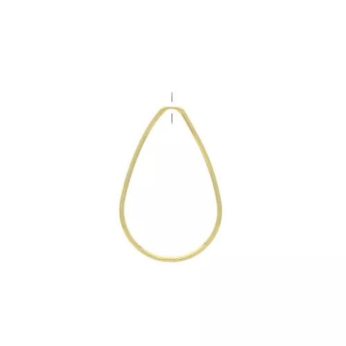 30.5x20mm Brass pierced drop pendant - Gold Tone x1