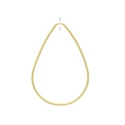 56.5x38mm Brass pierced drop pendant - fine Gold plated x1|raw }}