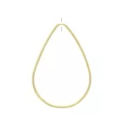 56.5x38mm Brass pierced drop pendant - fine Gold plated x1