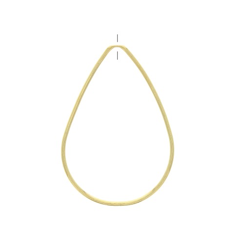 56.5x38mm Brass pierced drop pendant - fine Gold plated x1