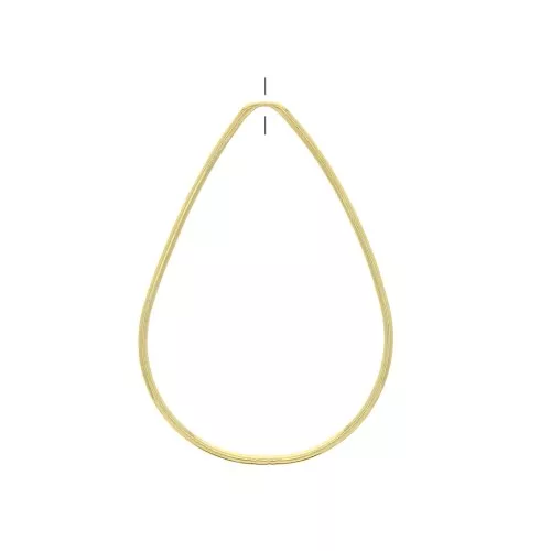 56.5x38mm Brass pierced drop pendant - fine Gold plated x1