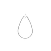 30.5x20mm Brass pierced drop pendant - Rhodium Tone x1