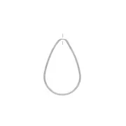 30.5x20mm Brass pierced drop pendant - Rhodium Tone x1