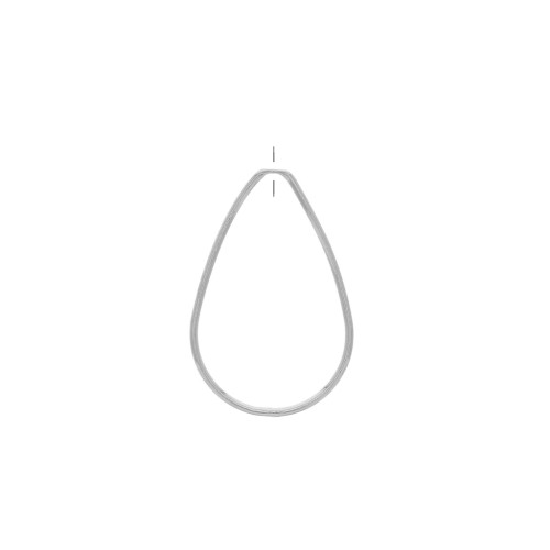 30.5x20mm Brass pierced drop pendant - Rhodium Tone x1