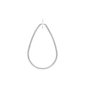 43x30mm Brass pierced drop pendant - Rhodium Tone x1