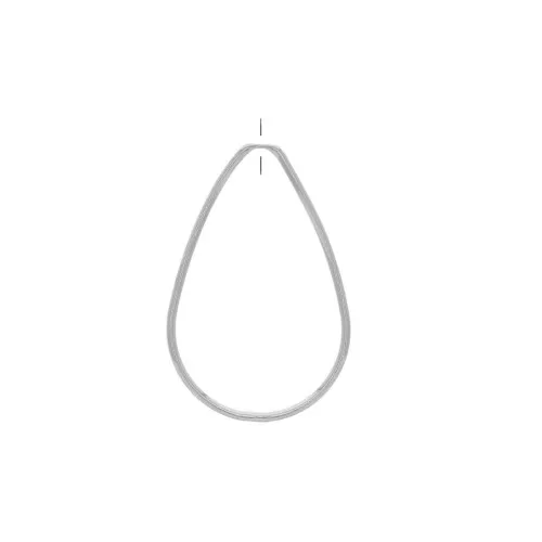 43x30mm Brass pierced drop pendant - Rhodium Tone x1