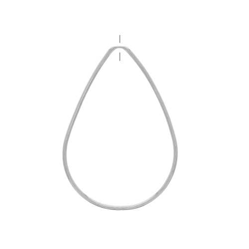 56.5x38mm Brass pierced drop pendant - Rhodium Tone x1